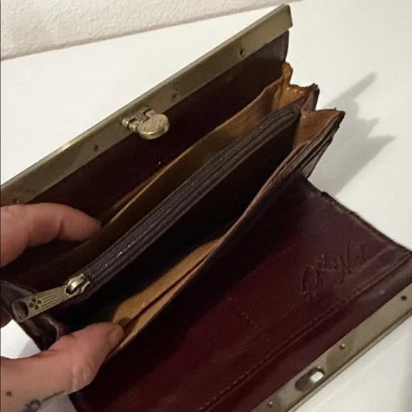 Patricia Nash Burgundy Leather Frame Wallet - Picture 7 of 9